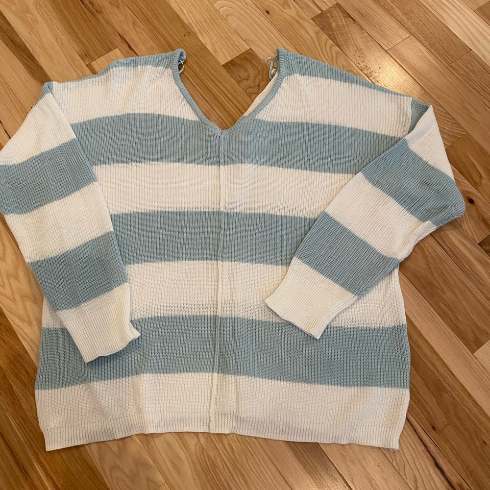 Pink Republic aqua stripe summer “sweater”
